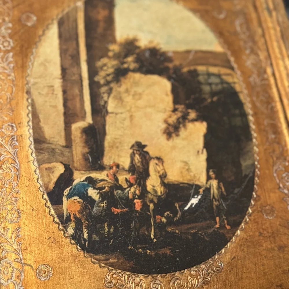 Set off 2/ Vintage Italian Florentina Gilt Gold  Wood Artwork